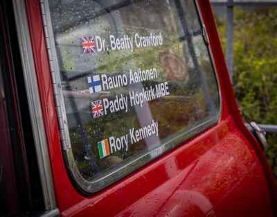 1965 Mini Cooper S driven by Paddy  Hopkirk and Rauno  Aaltonen.