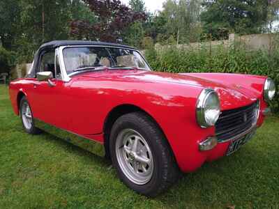 MG Midget 1275, 1972, Round Wheel Arch, Red. New Hood, Large History File.