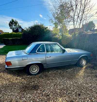 Mercedes Benz 280SL R107 Classic Car Blue Hard Soft Top Convertible Needs work