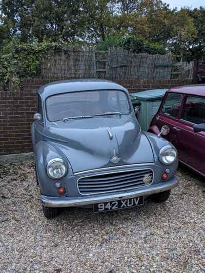 1958 Morris Minor 1000 2 door running driving project. On the road