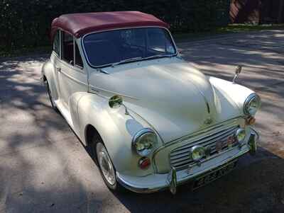 Morris Minor 1000 1961 Convertible Finished in Old English White With Red roof