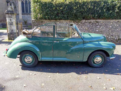 1954 MORRIS MINOR Series II Original CONVERTIBLE in Almond Green with Beige Roof