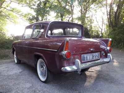 Ford Anglia 105e Deluxe. MOT. Unrestored garage / barn find. Valuable reg number.