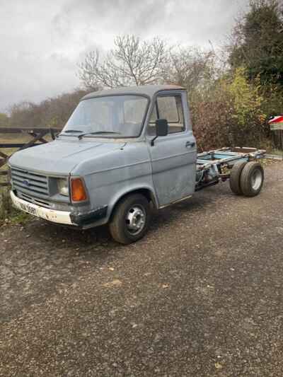 Ford Transit Mk2 diesel Di twin wheel chassis cab.